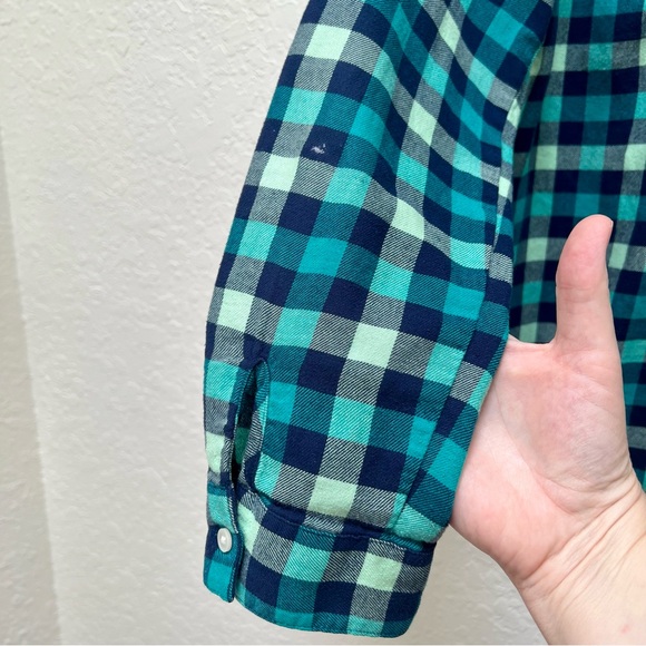 American Eagle‎ Outfitters Womens Flannel Shirt Plaid Long Sleeve Button Down - Picture 7 of 7